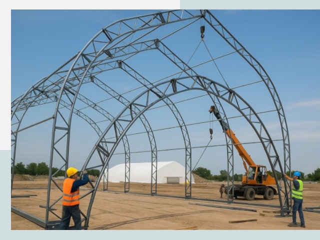 Монтаж ангаров в Сестрорецке от 615 руб. - Надежно и быстро